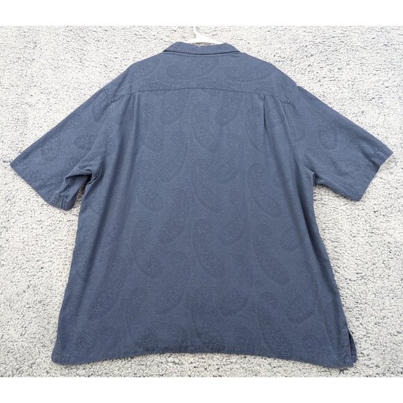 Wilke Rodriguez Paisley Silk Shirt Mens XXL Button Up Beach Travel Vacation Blue - Picture 2 of 12